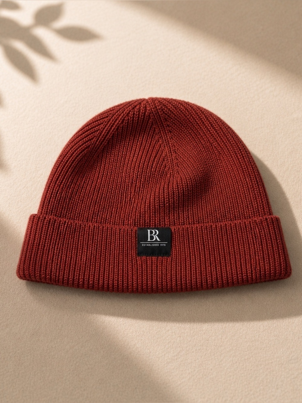 Banana Republic Rust Orange Knit Beanie Cuffed Ribbed Winter Hat